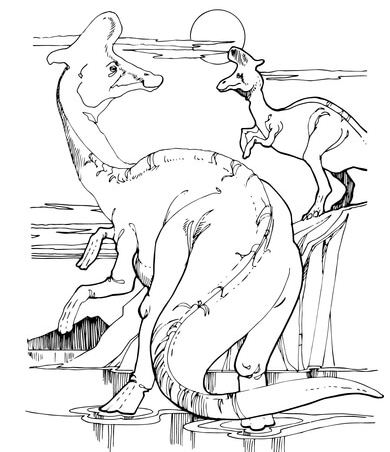 Раскраска Ламбеозавр Гадрозавр