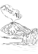 Lassen Peak Volcano Eruption Coloring Pages