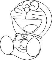 Laughing Doraemon Coloring Page
