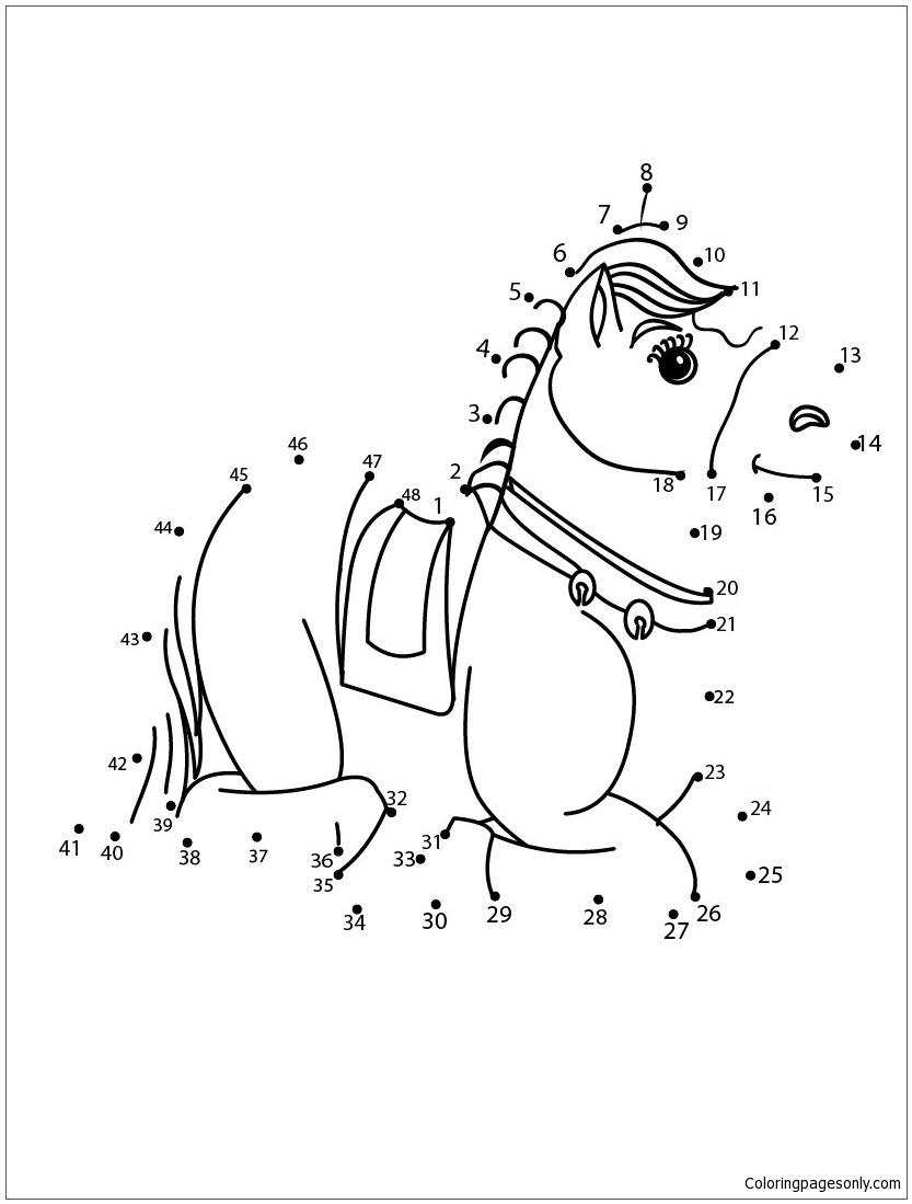 Laying Horse Dot To Dot Game from Horse