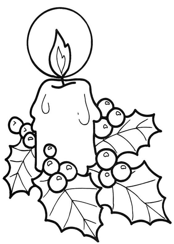 Leaf And Candle Coloring Page