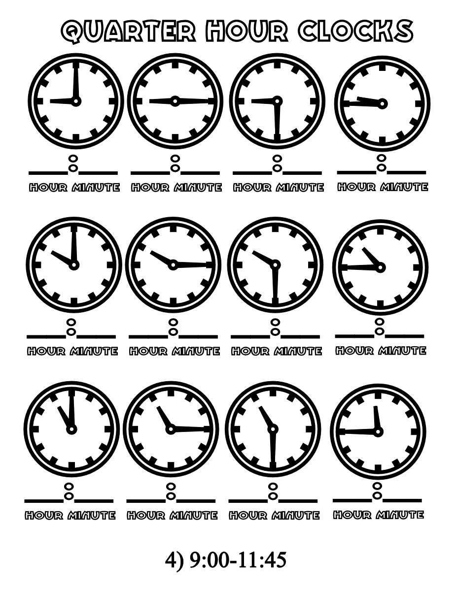 Learning Clock for Kids Coloring Pages