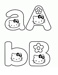 Learning letter A and B With Hello Kitty Coloring Pages