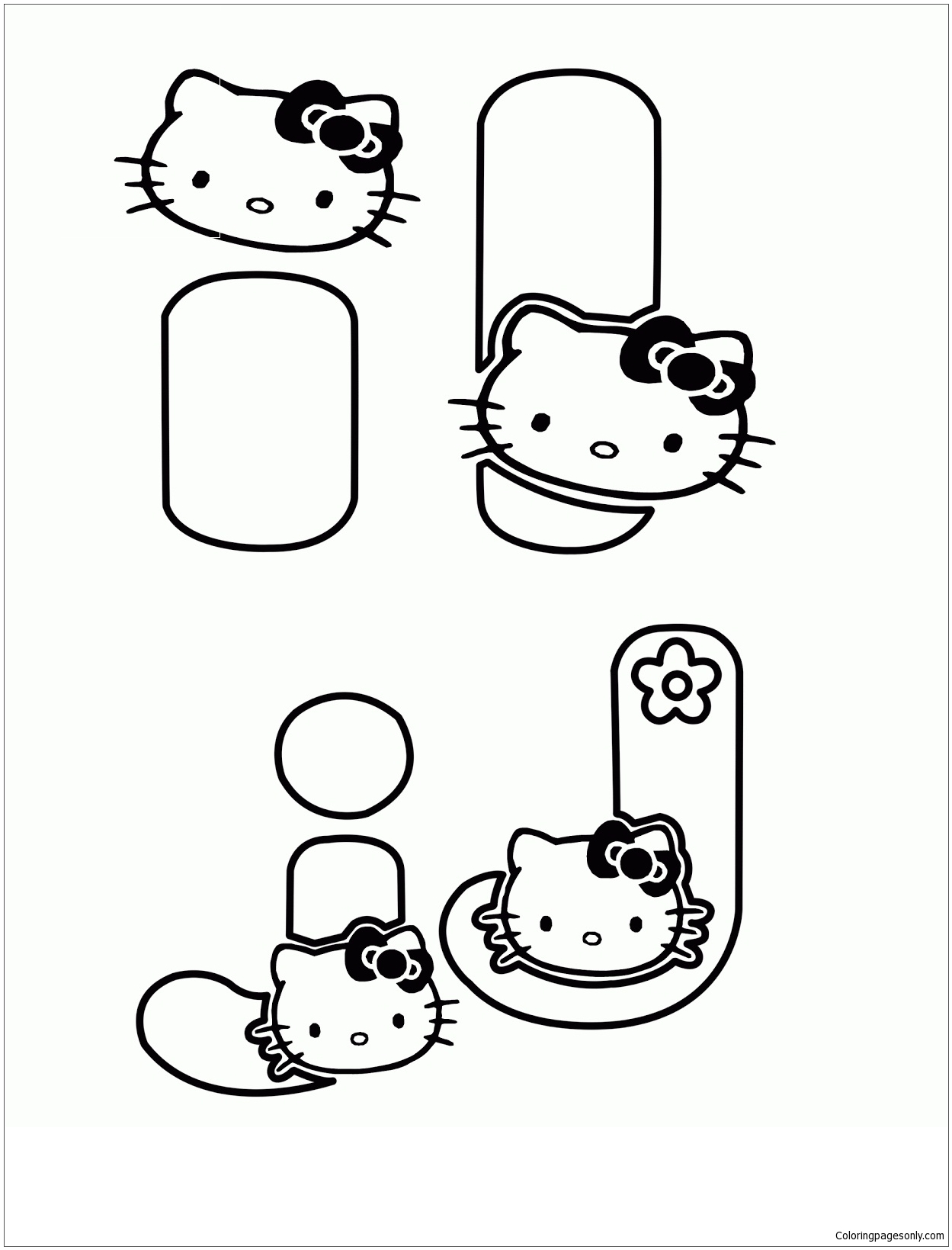 Learning letter I and J With Hello Kitty Coloring Pages