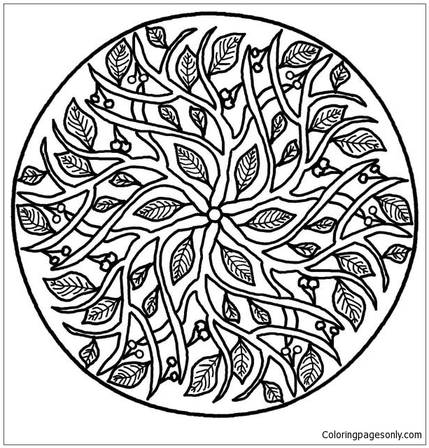 Leaves Mandala Coloring Pages - Mandala Coloring Pages - Free Printable