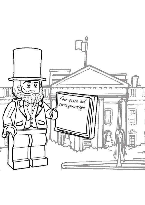 Lego Abraham Lincoln Coloring Page