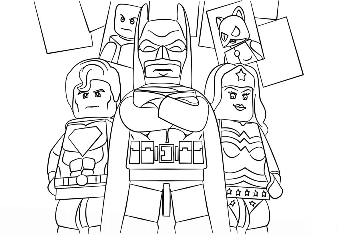 Desenho de super-heróis Lego Batman para colorir