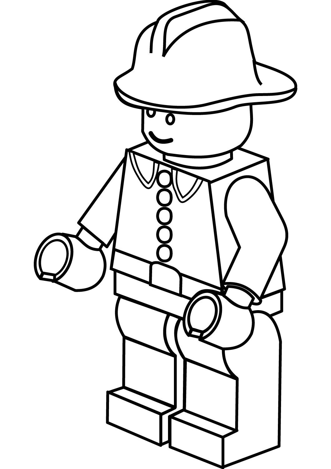 Lego City Firefighter Coloring Page