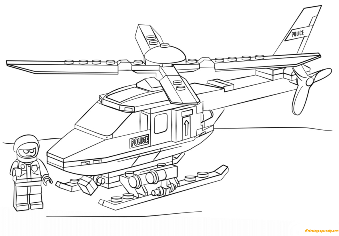 Download Lego City Police Helicopter Coloring Page - Free Coloring Pages Online