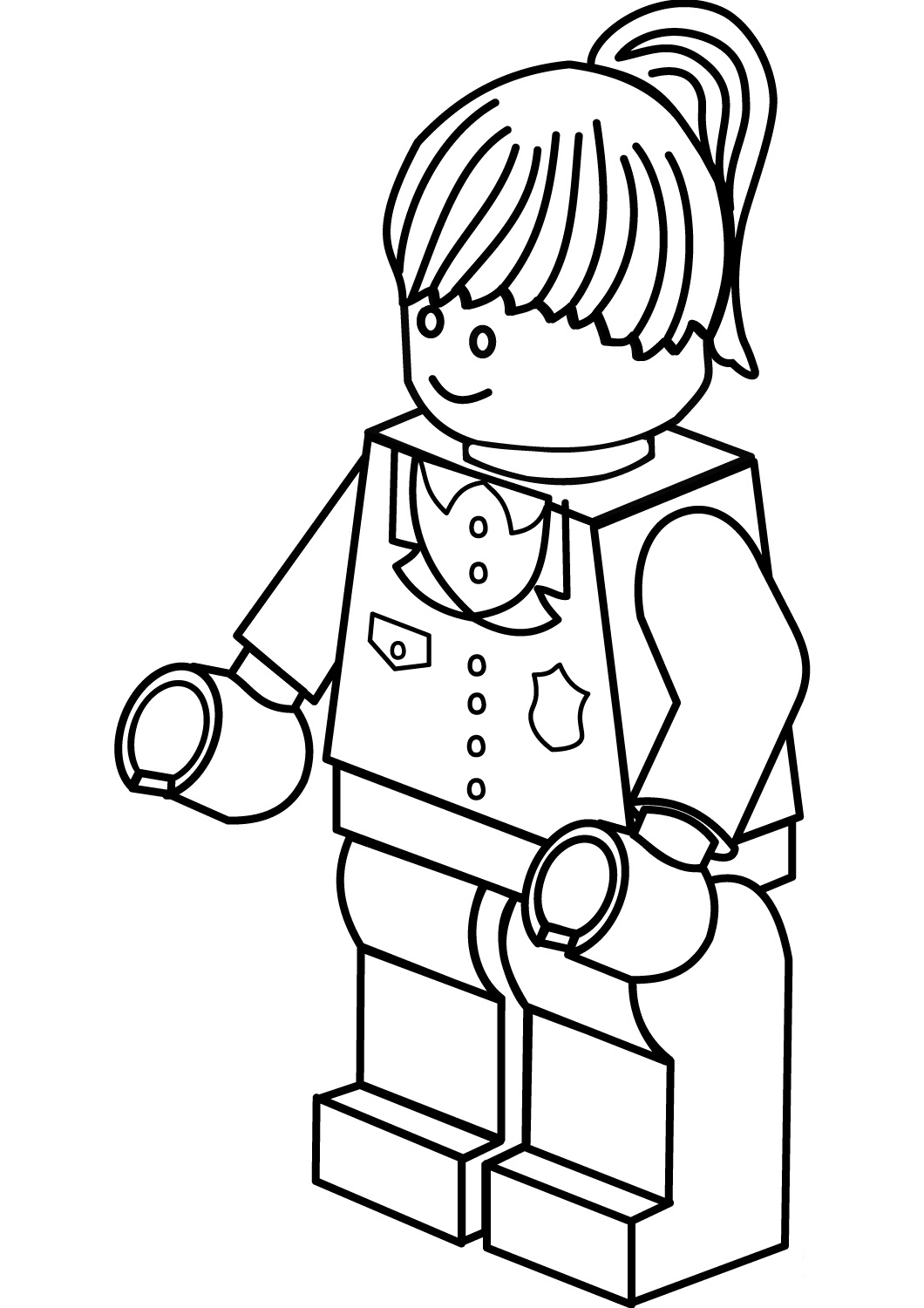Lego City Police Woman Coloring Page