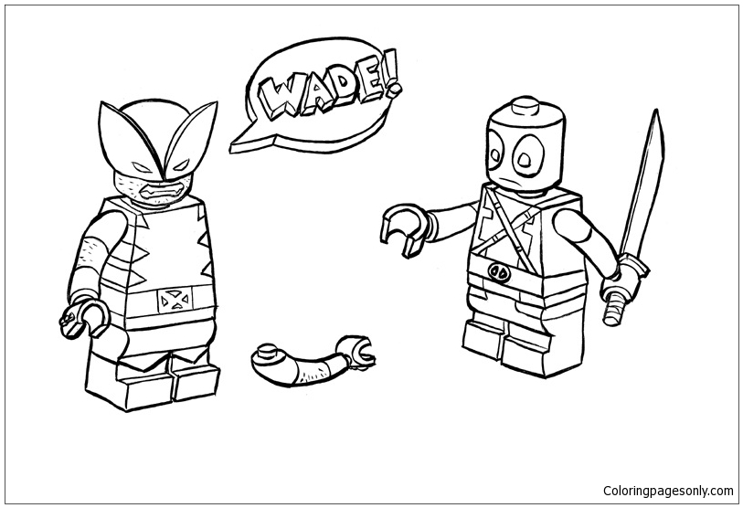 Раскраска Лего Дэдпул 3