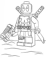 Lego Deadpool Coloring Page