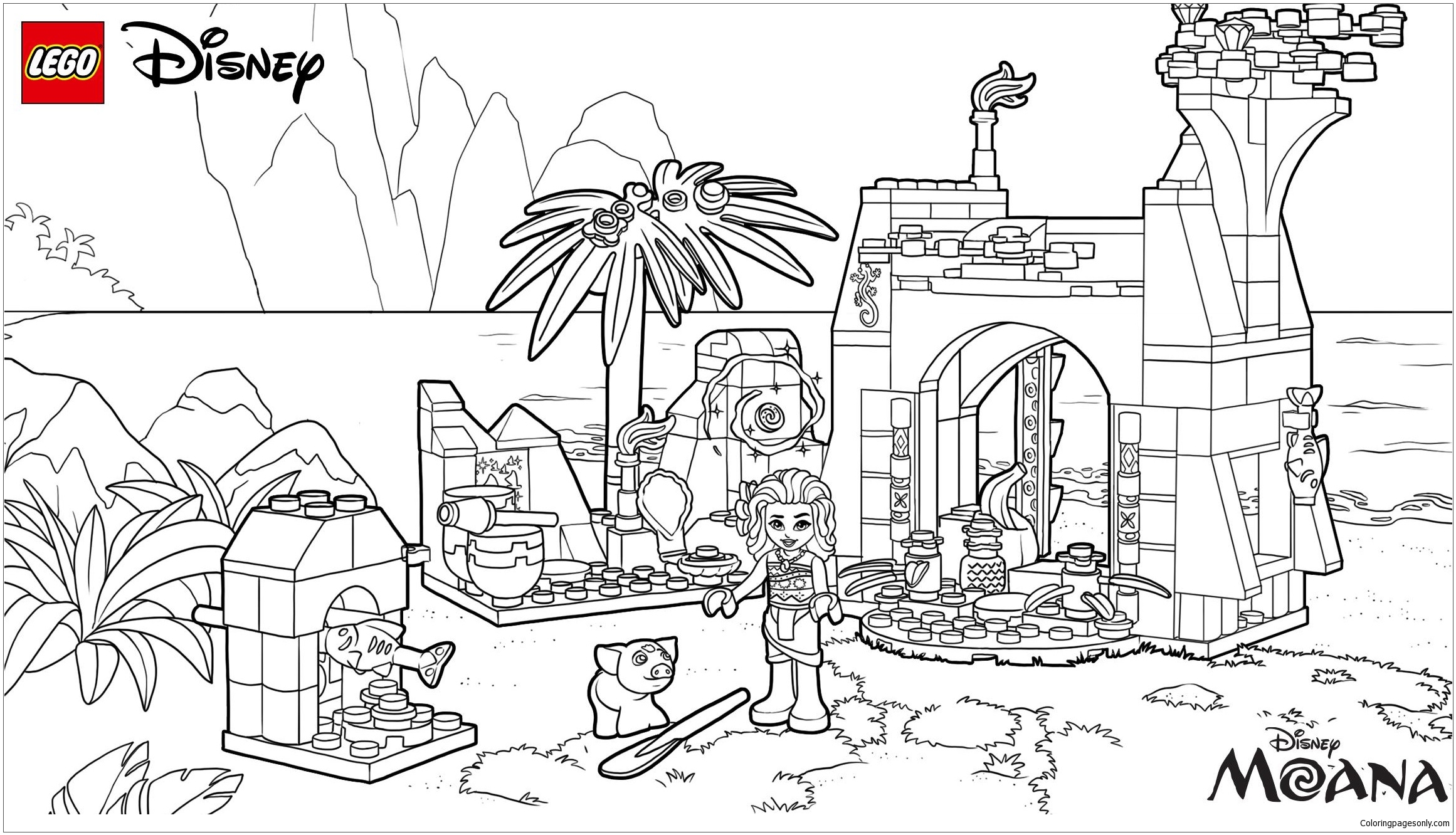LEGO Disney Moana Island Coloring Pages   Cartoons Coloring Pages ...