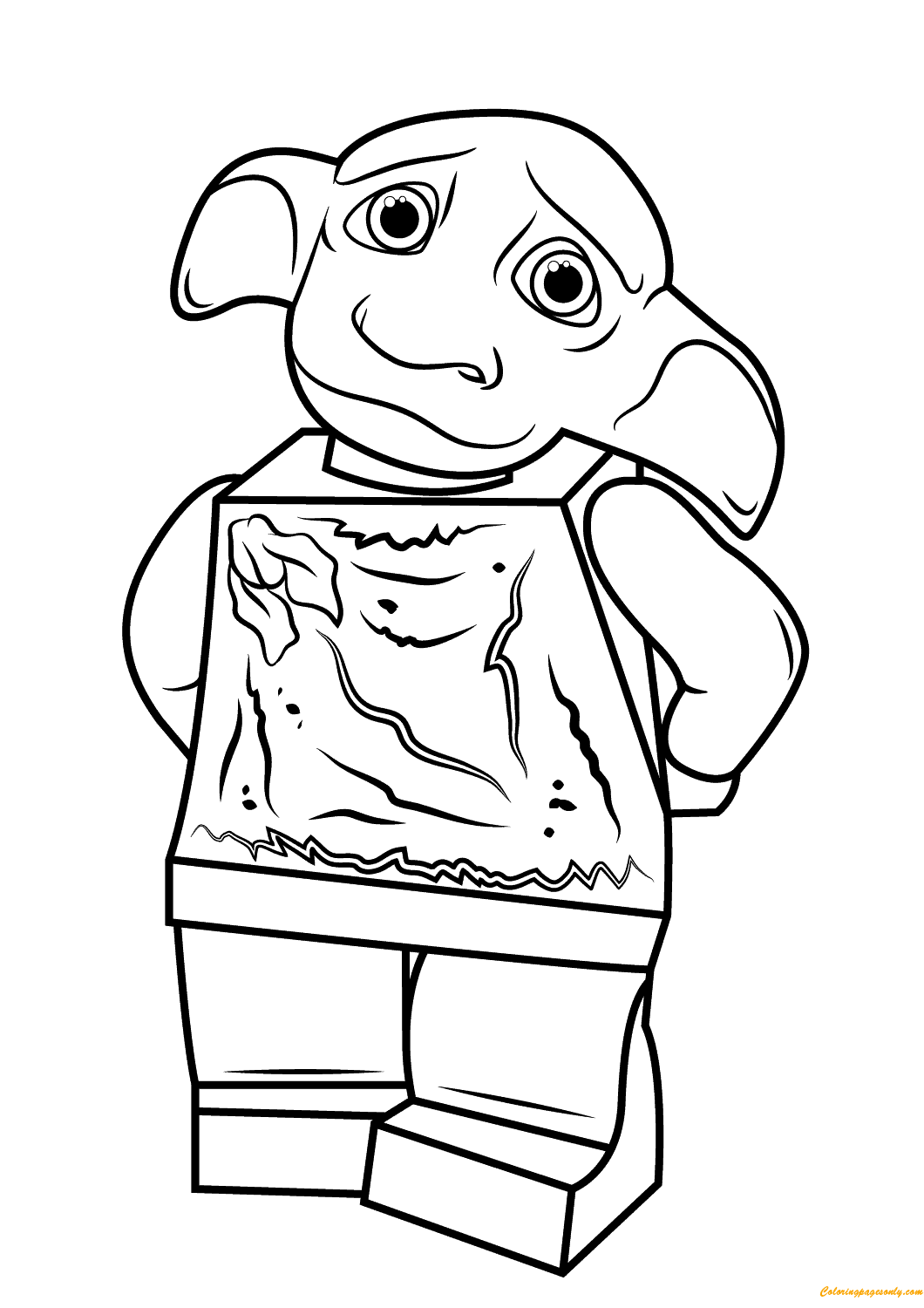 Lego Dobby Harry Potter Coloring Page