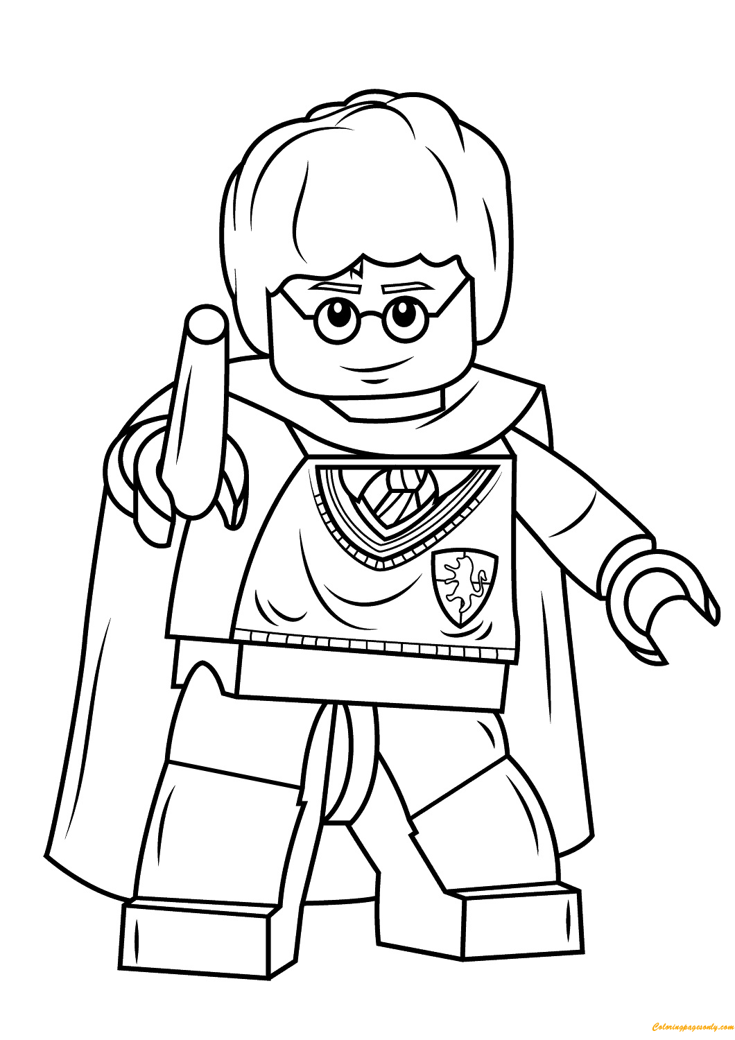 Desenho para colorir de varinhas de Harry Potter Lego