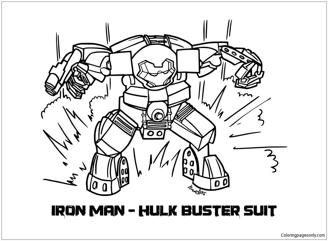 Lego Iron Man Hulkbuster Coloring Page - Free Coloring ...