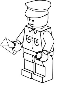 Lego Postman Coloring Page
