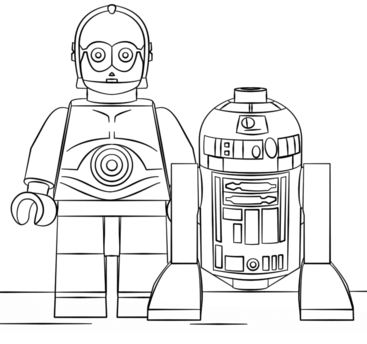 Lego R2D2 And C3PO Coloring Pages