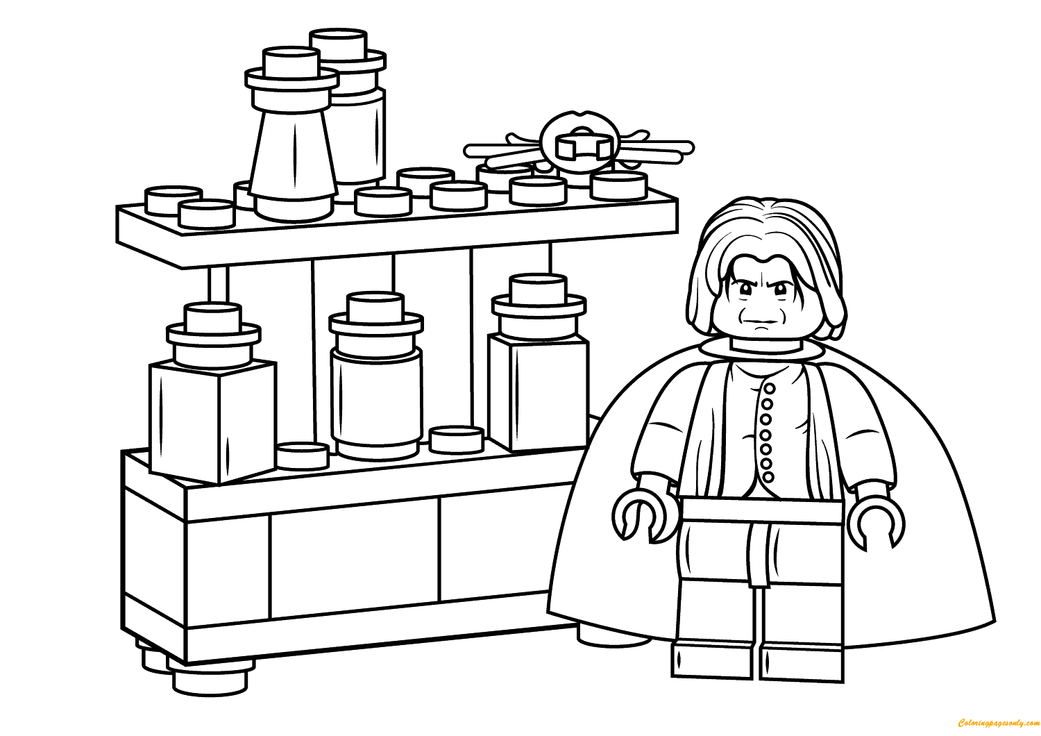 Lego Severus Snape Harry Potter Coloring Page Free Coloring