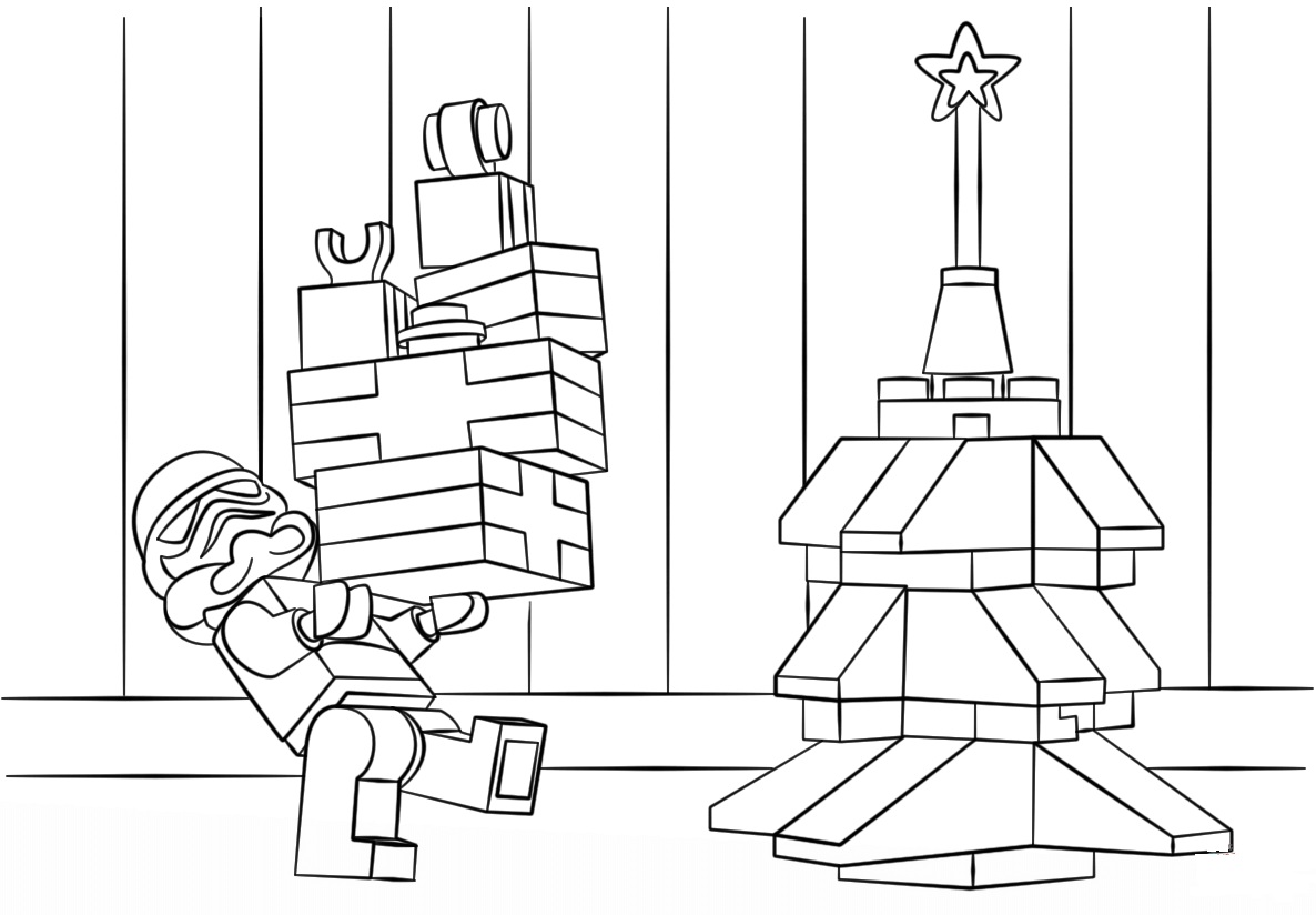 Lego Star Wars Clone Decorating Christmas Coloring Page