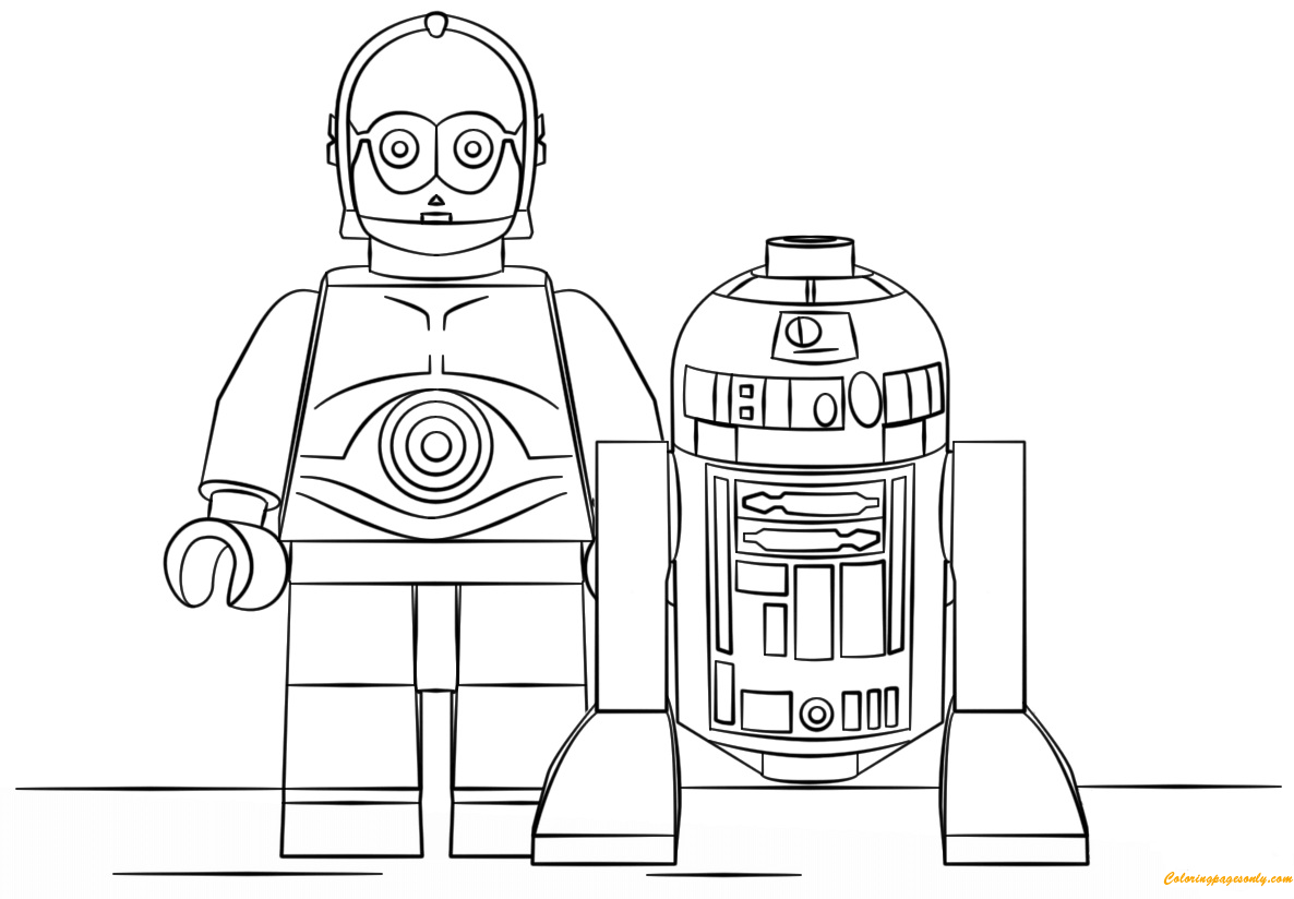 Lego Star Wars R2D2 And C3PO Coloring Pages