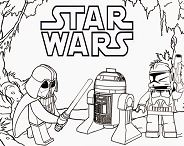 Lego Star Wars – Darth Vader and R2 Coloring Page