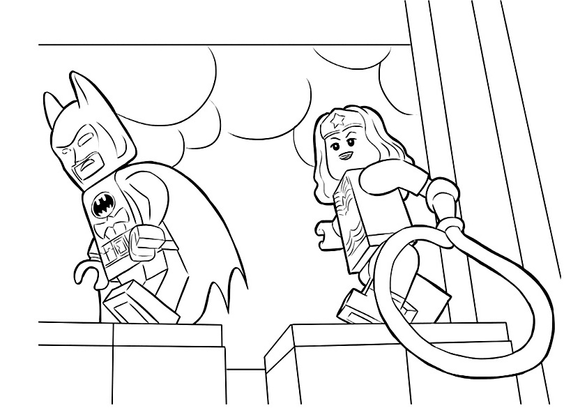 Lego Wonder Woman Coloring Page