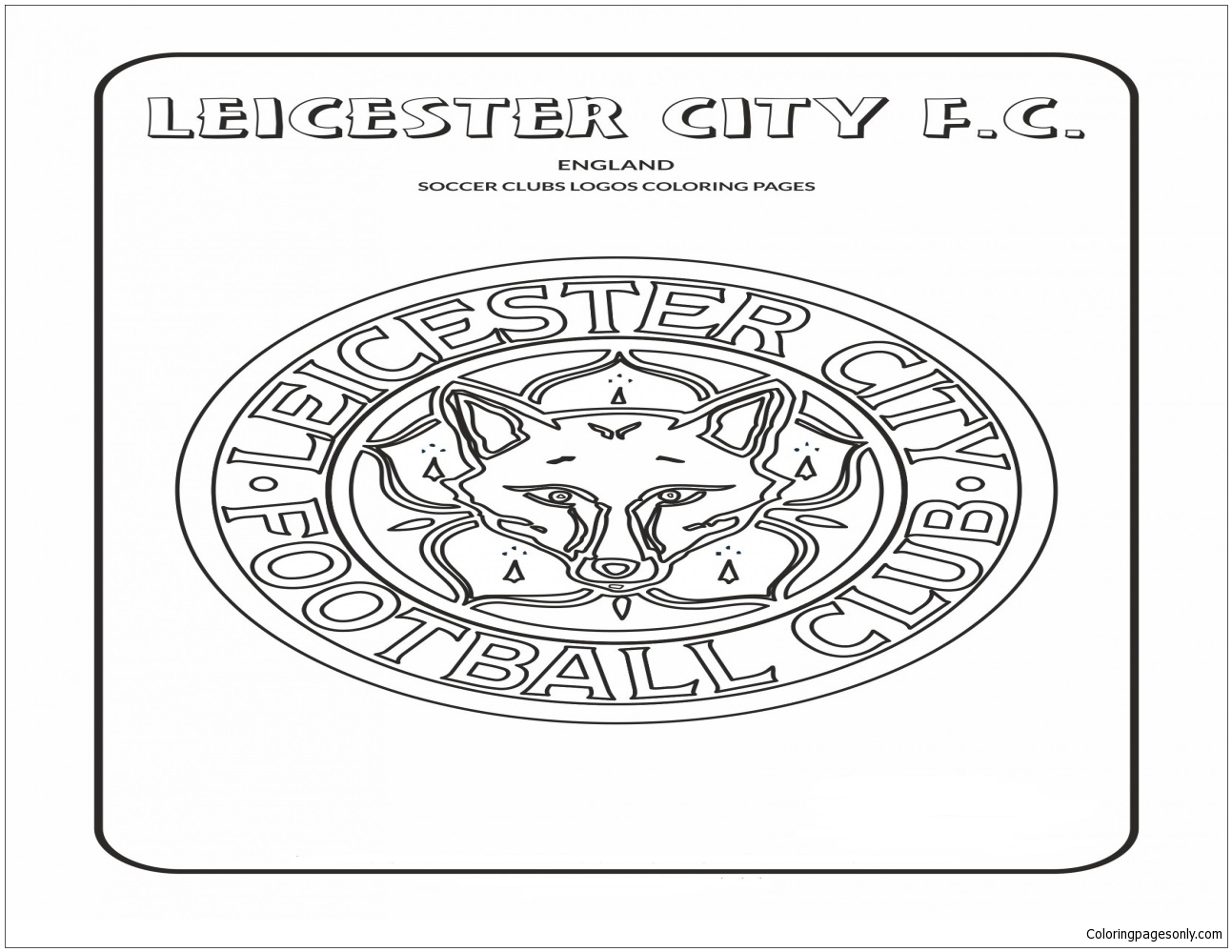 Leicester City F.C. Coloring Pages - England Premier League Team Logos