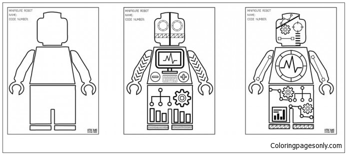 Lego Minifigure Robot Coloring Pages