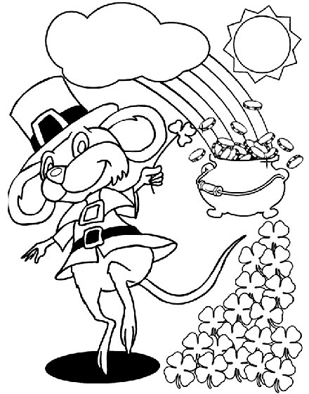 Leprechaun mouse Coloring Pages