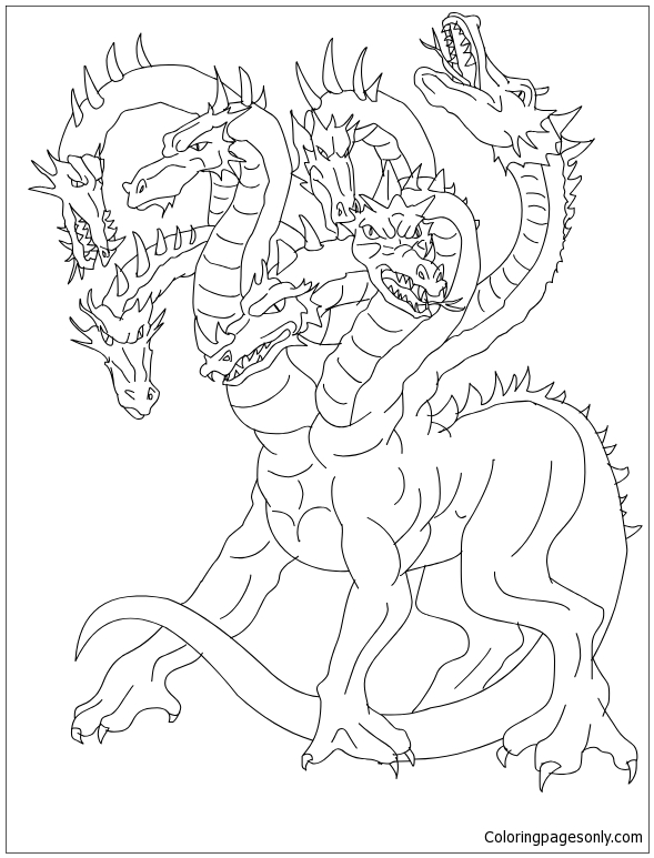 7 Headed Hydra Coloring Page