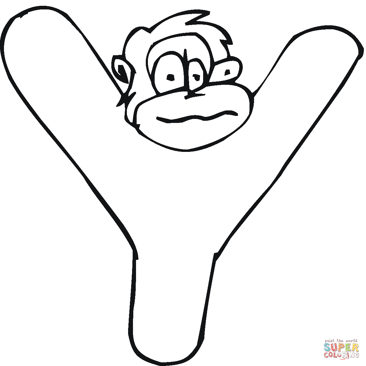 Буква Y с обезьянкой из буквы Y