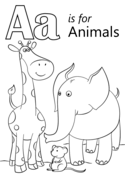 Letter A is for Animals Coloring Pages