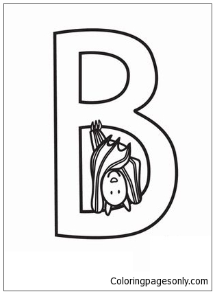 Letter B Is For Bat Coloring Pages