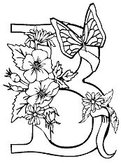 Letter B is for butterfly Coloring Page