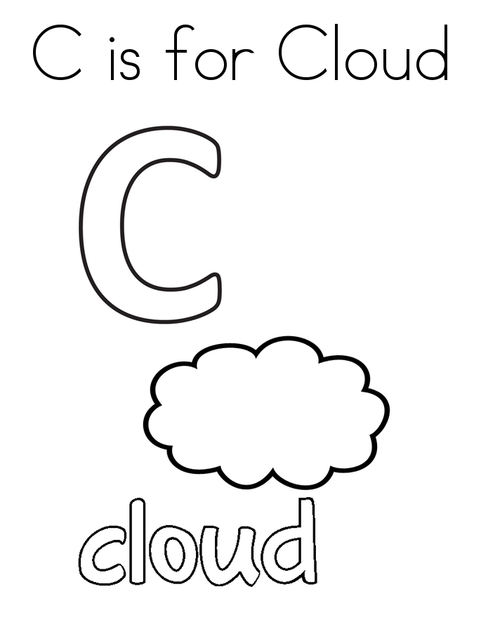 Letter C is for Cloud Coloring Pages