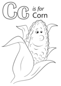 Letter C is for Corn Coloring Pages