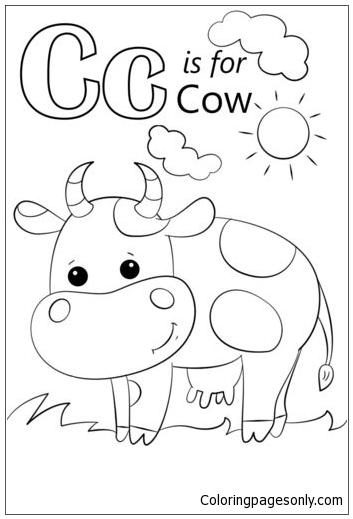 Letter C is for Cow Coloring Pages