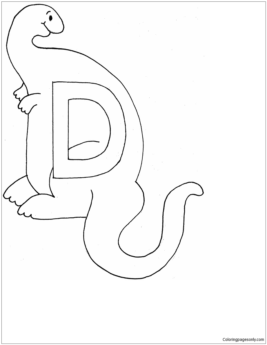 Letter D Is for Dinosaur Coloring Pages - Free Printable Coloring Pages