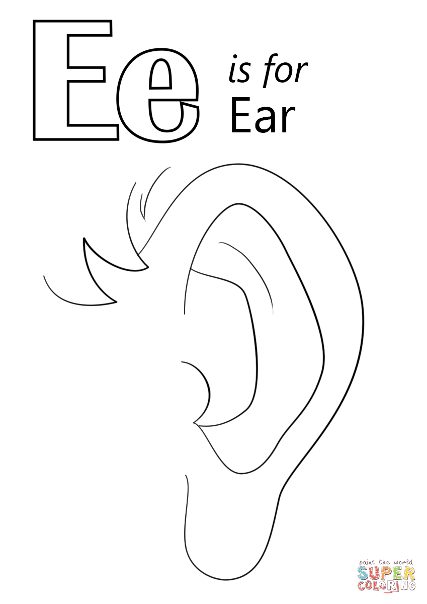 La letra E es para oreja de la letra E.