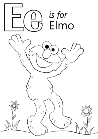 Letter E is for Elmo Coloring Pages