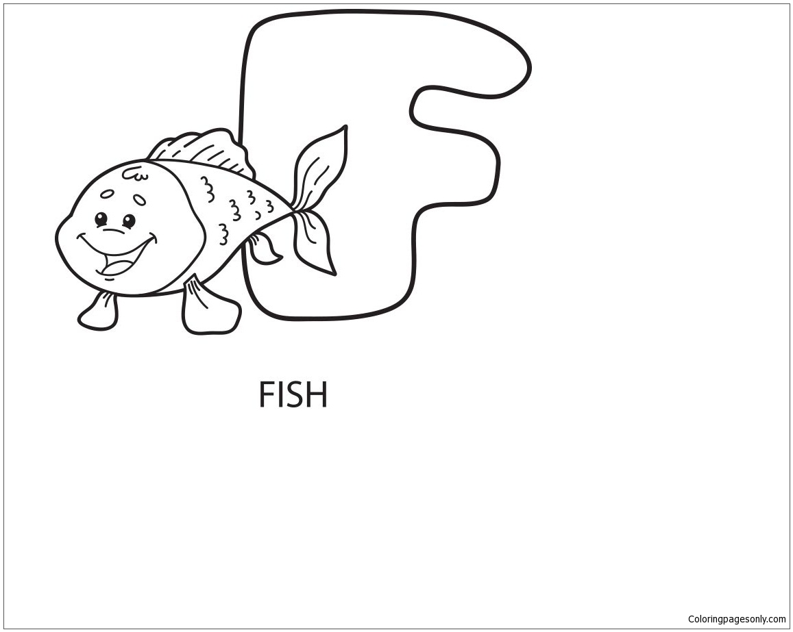 Letter F Is For Fish 1 Coloring Page