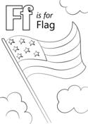 Letter F is for Flag Coloring Pages