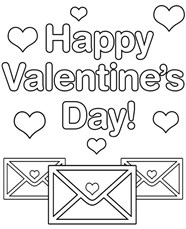 Letter For Valentines Days Coloring Page