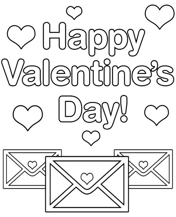 Letter For Valentines Days Coloring Pages