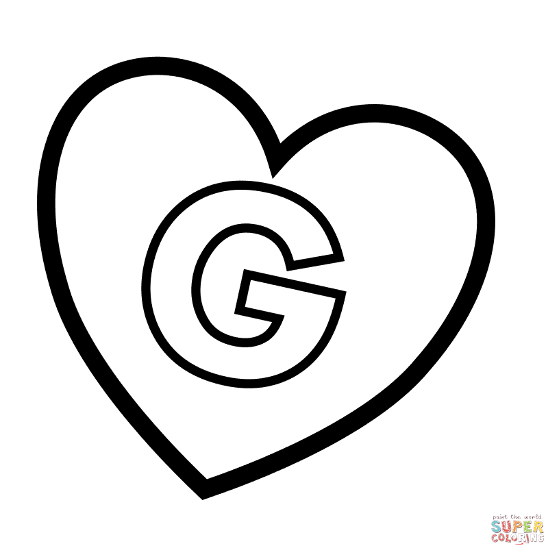 Letra G en corazón de la letra G