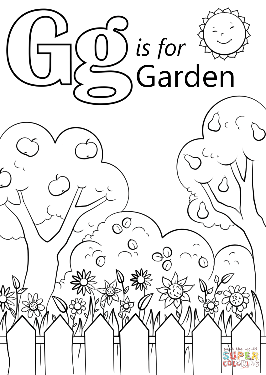 Letter G Is For Garden Coloring Pages