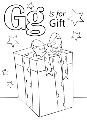 Letter G is for Gift Coloring Pages