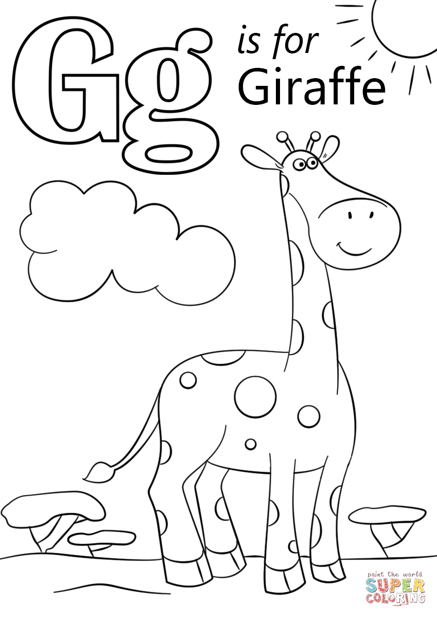 Letter G Is For Giraffe Coloring Pages
