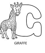 Letter G Is For Giraffe Coloring Page
